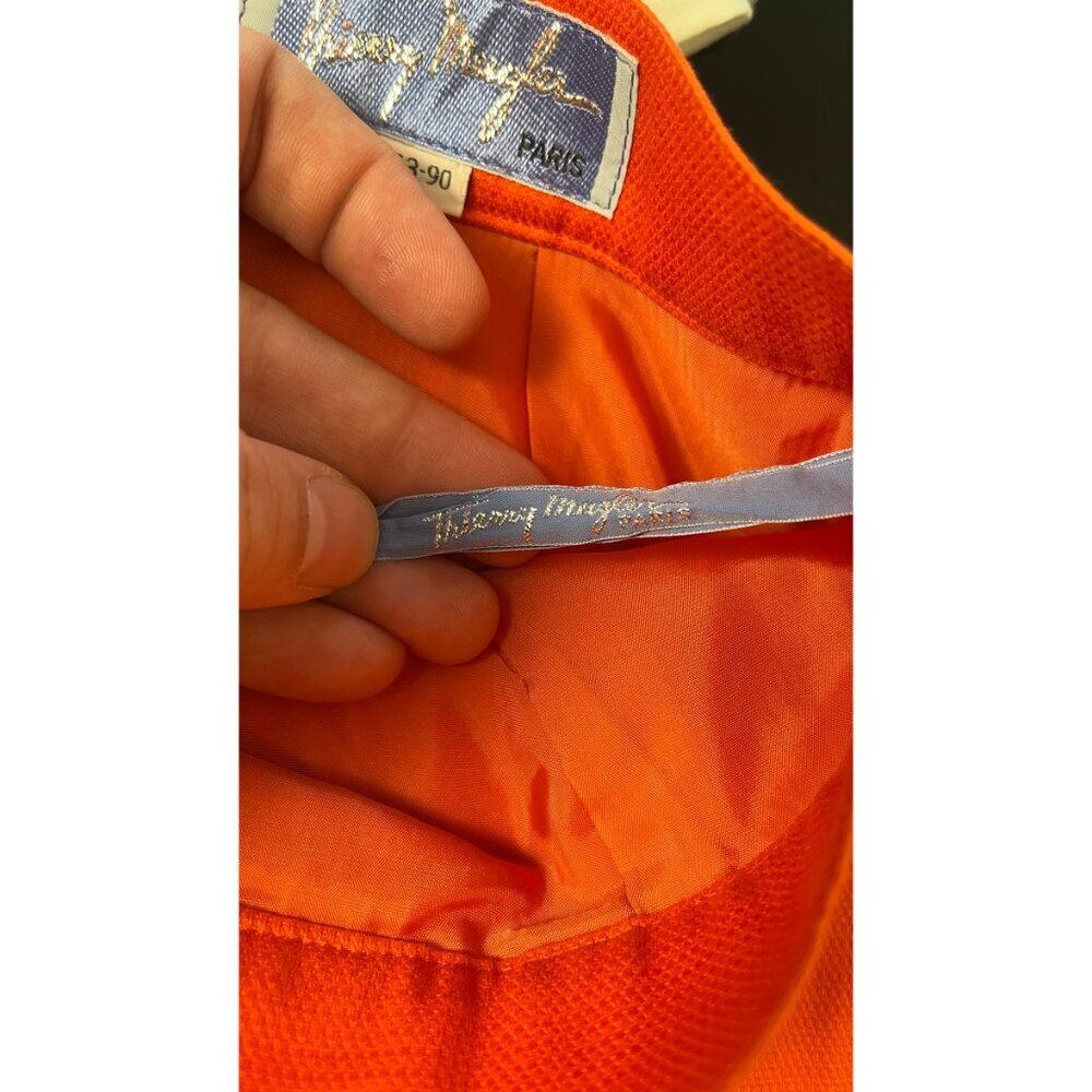 THIERRY MUGLER ORANGE BODYCON MINI SKIRT - Picture 7 of 8